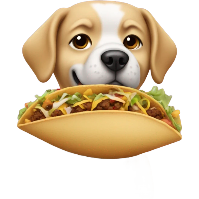 Dog with a phone and a taco  emoji