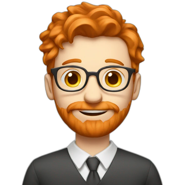 Red haired man maths teacher writing on a board emoji