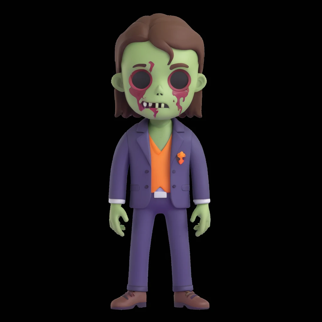 zombie boy with long brown hair emoji