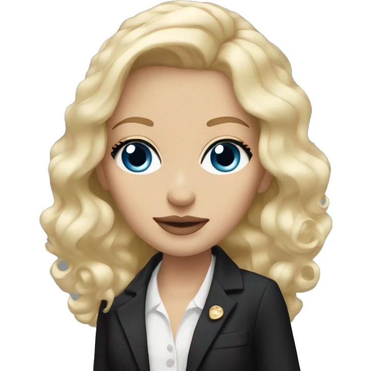 blonde girl blue eyes with chanel blazer emoji