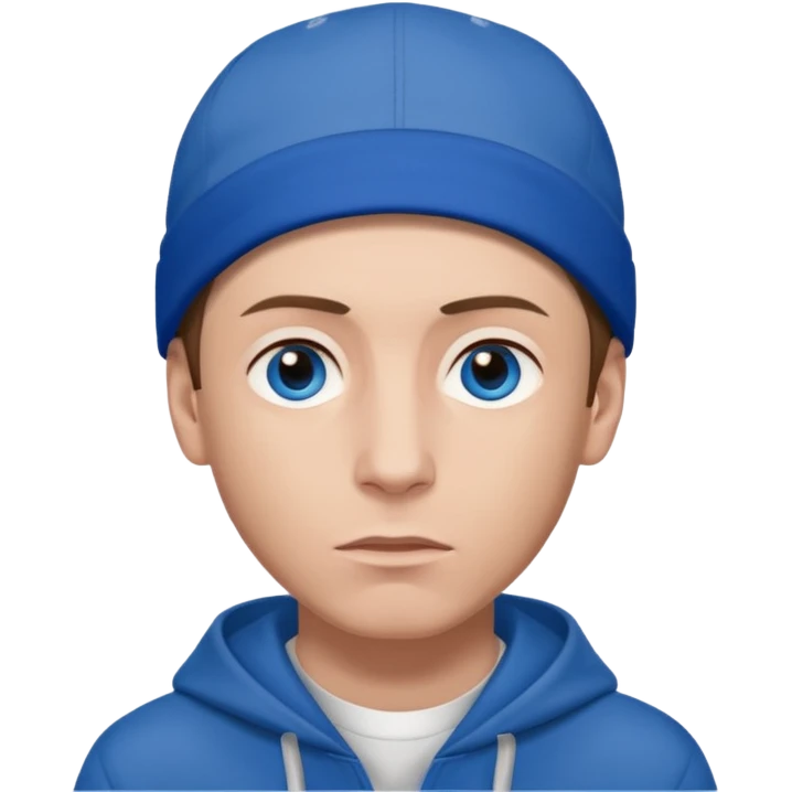Eminem with blue eyes, brown hair emoji