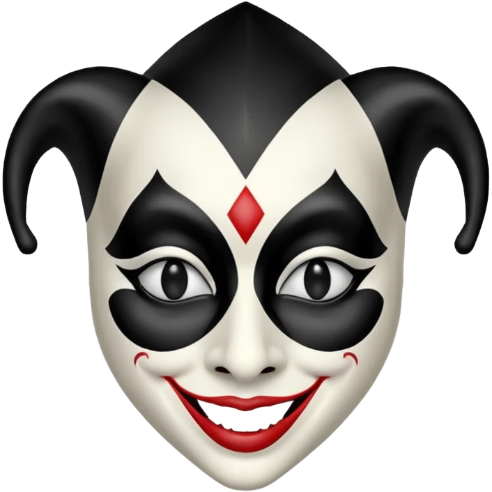 Jester mask black and white emoji
