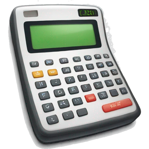 scientific calculator with "i love fame" written on the screen emoji