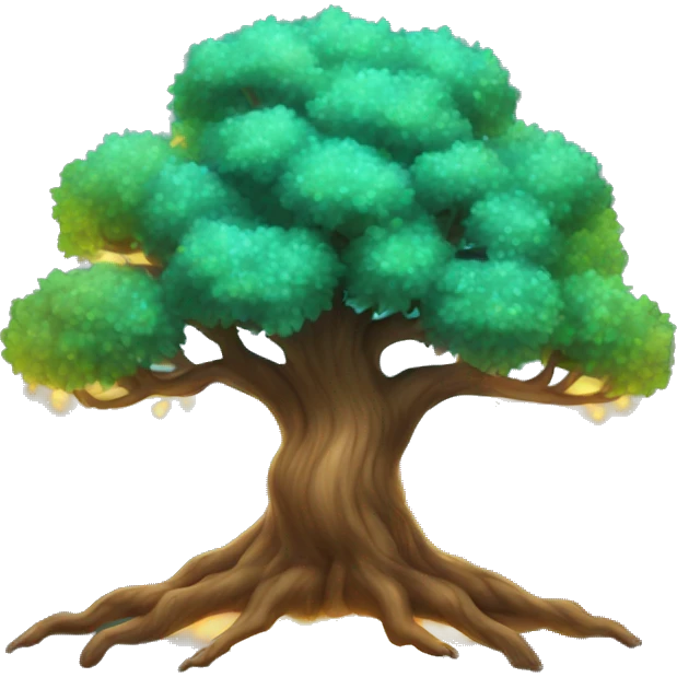 Glowing tree isolated emoji