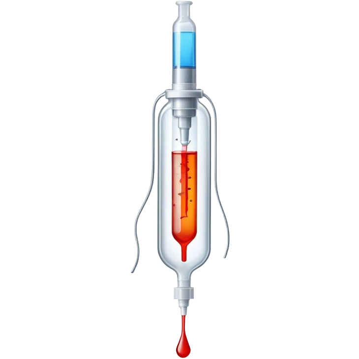 loading icon made of a syringe and IV drip emoji