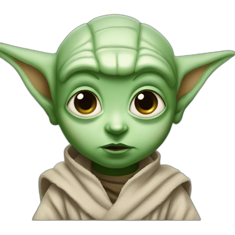 baby boy with big eyes and similar to baby yoda emoji