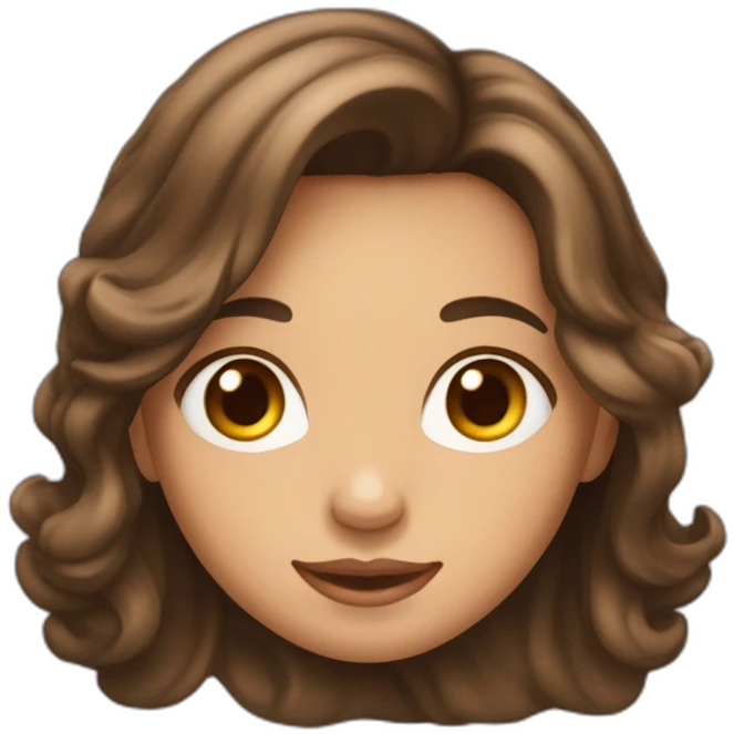 Fille au cheveux brune chatin fonceé emoji