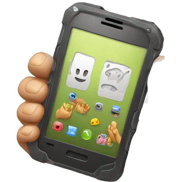 celular con mano emoji