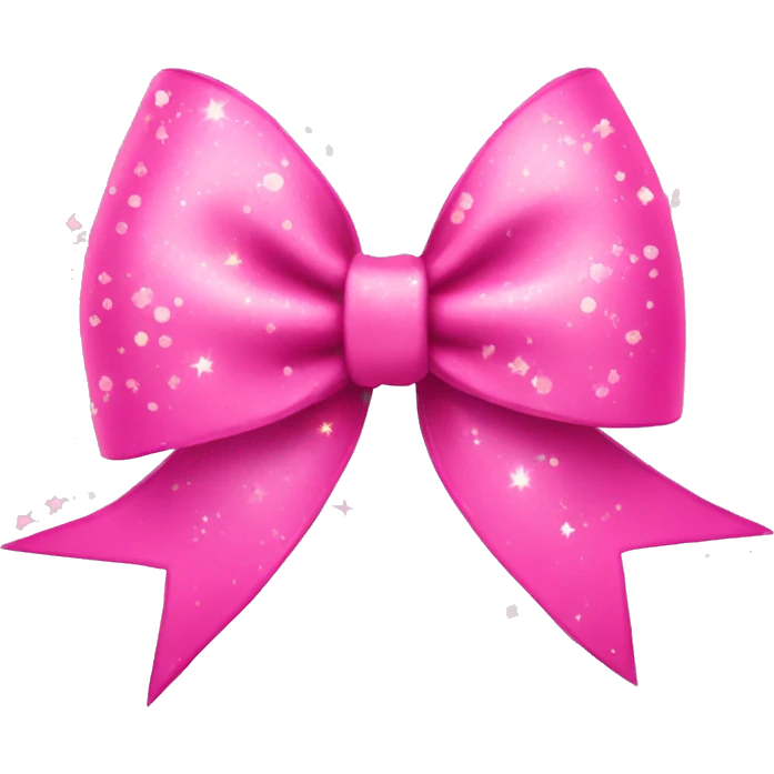 Pink bow with sparkles all around it emoji