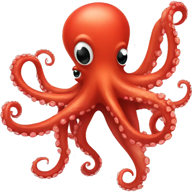 red cartoon octopus dancing emoji