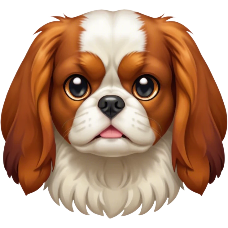 Cinematic Meme-Worthy Grumpy Tri-Colour Cavalier King Charles Spaniel Portrait Emoji, Head held high but eyes filled with dramatic disappointment, smooth tri-colour fur with striking black, white, and tan patches, deeply furrowed brow forming an unmistakable scowl, floppy ears slightly angled back in disapproval, piercing brown eyes glaring with pure exasperation, Simplified yet hilariously over-exaggerated features, highly detailed, glowing with an aura of supreme annoyance, high shine, exhausted yet judgmental, stylized with an almost regal pettiness, bright but brooding, soft glowing outline, capturing the essence of a companion that has seen it all and is thoroughly unimpressed, so meme-worthy it feels like it could instantly become the next viral sensation of grumpiness! emoji