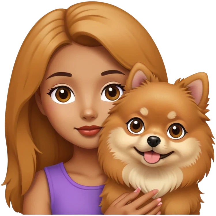 Same girl holding a pomeranian emoji