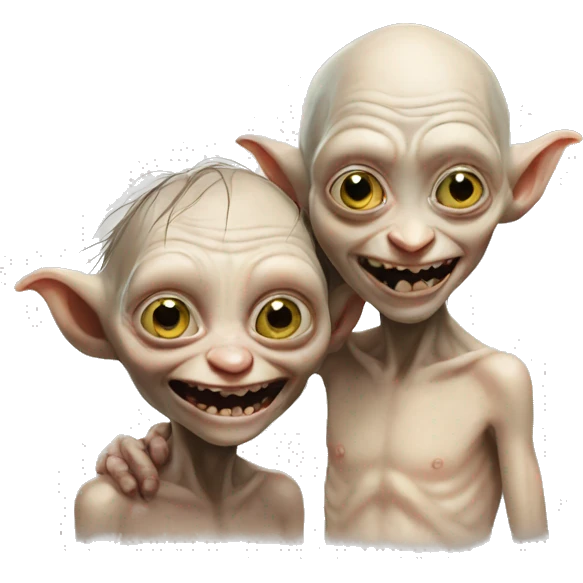 Gollum and dobby smile  emoji