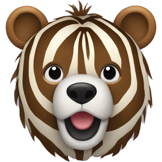 a bear top half with a zebra bottom half emoji