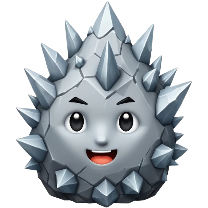 spiky mineral rock character emoji