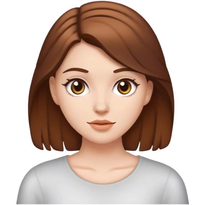 White girl with brown hair emoji