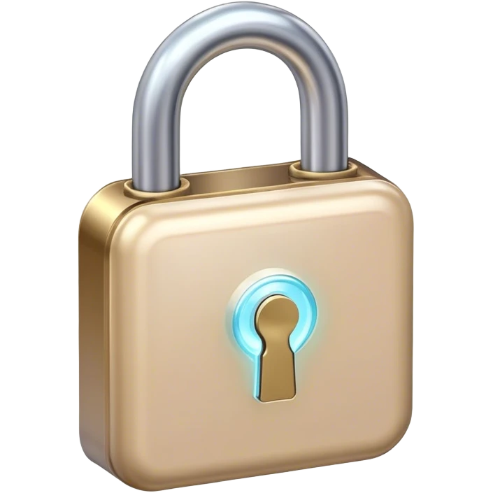 Holographic and glassmorphic beige lock emoji
