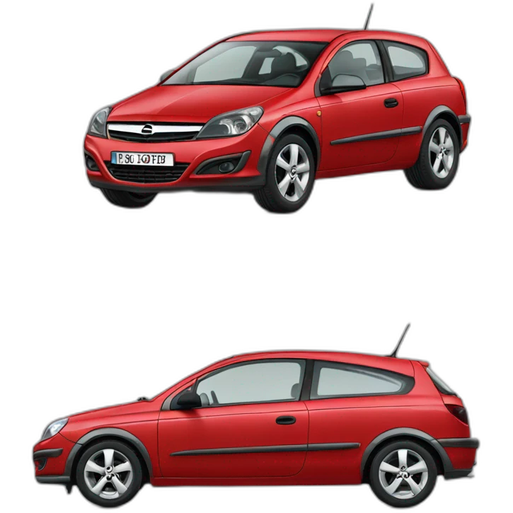 Opel - astra - H - rojo emoji