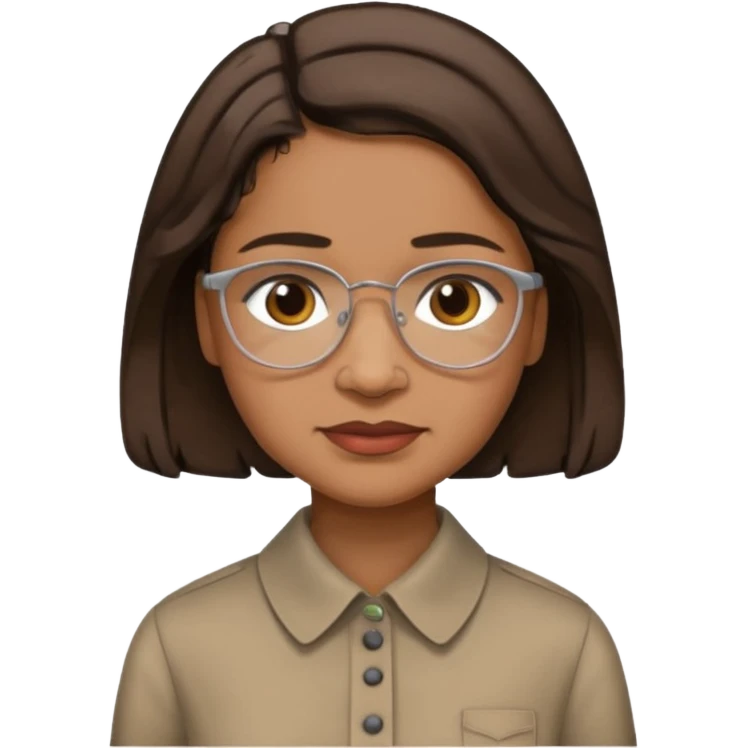 Rosa Parks with dark brown hair emoji