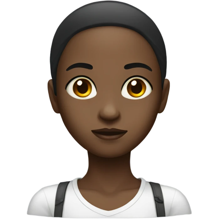 Cute girl with black eyes  emoji