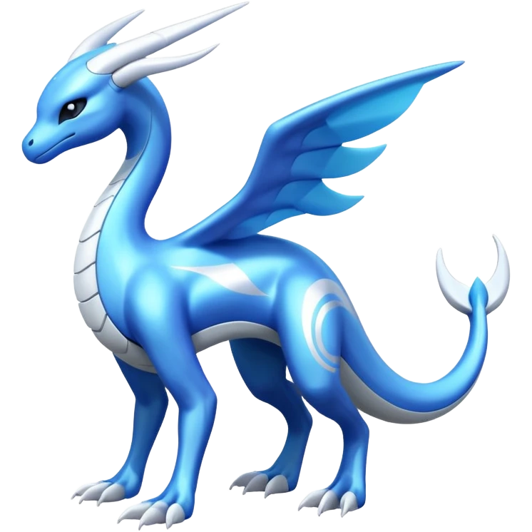 Futuristic-lugia-dragonair-suicune-hybrid, full body emoji