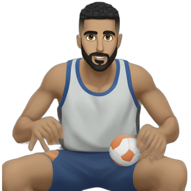 Riyah mahrez en train de mettre un coup di ciseau emoji