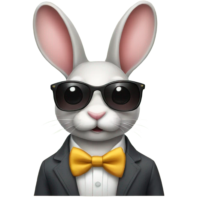 Bunny with sun glasses and bow tie emoji