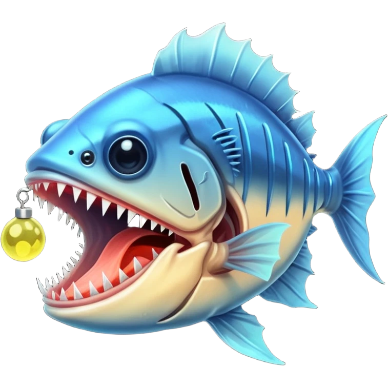 Angler Fish – Large mouth with sharp teeth and light lure emoji