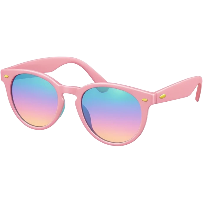 A colorful pair of Pastel sunglasses (aesthetic, loose object, apparel), seen from the side, 3/4 angle emoji