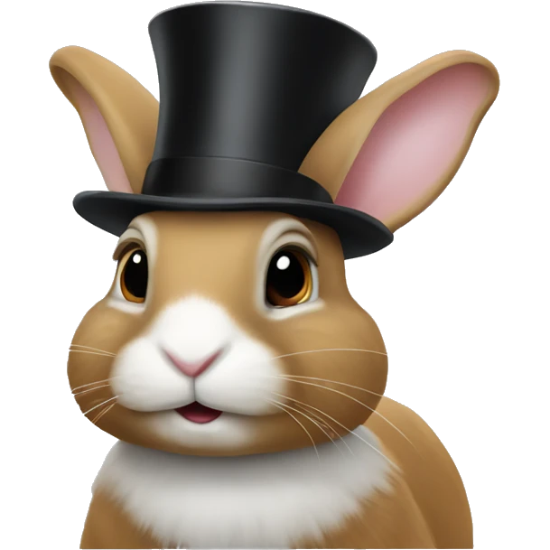 A rabbit with a top hat emoji