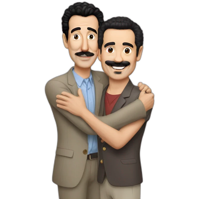 borat hugs asian man emoji