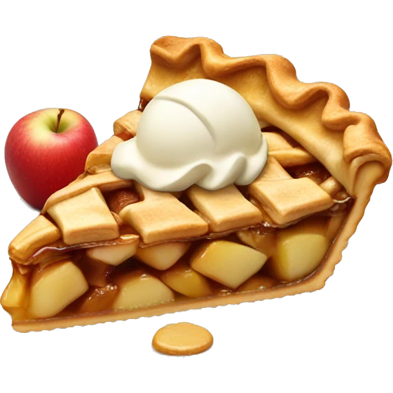 Slice of apple pie with ice cream emoji