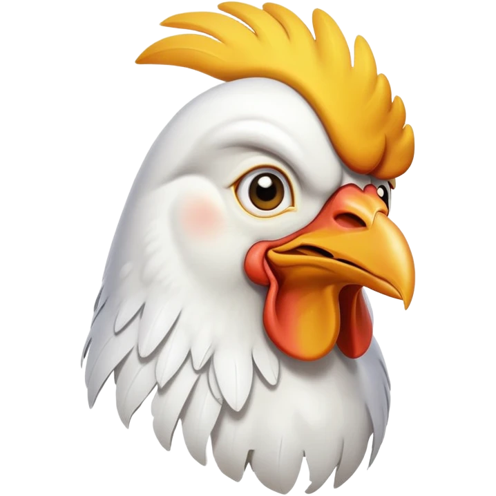 funny chicken head side view emoji