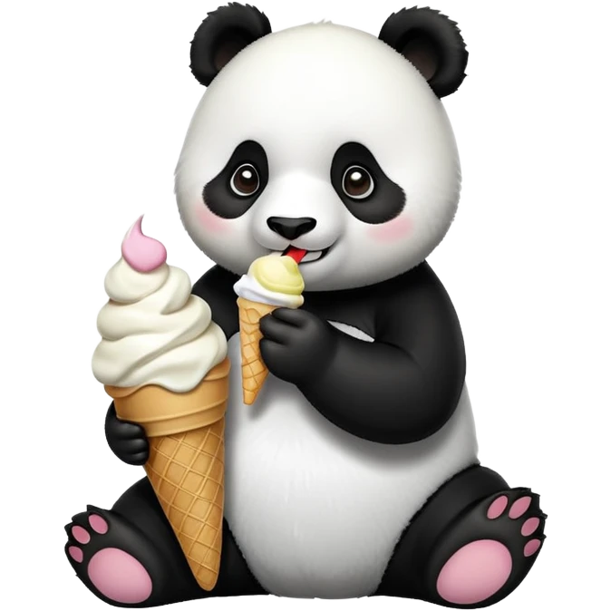 Panda eating ice cream emoji