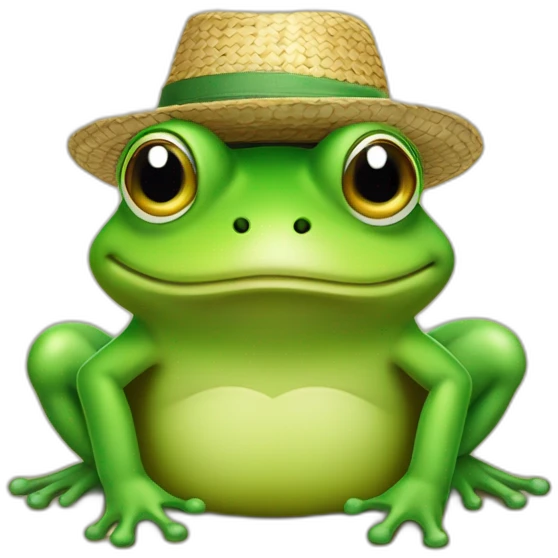Grenouille avec un chapeau de paille emoji