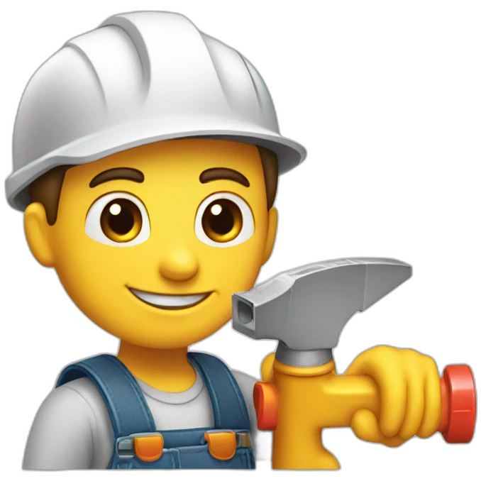 a handyman with a sealant catridge emoji