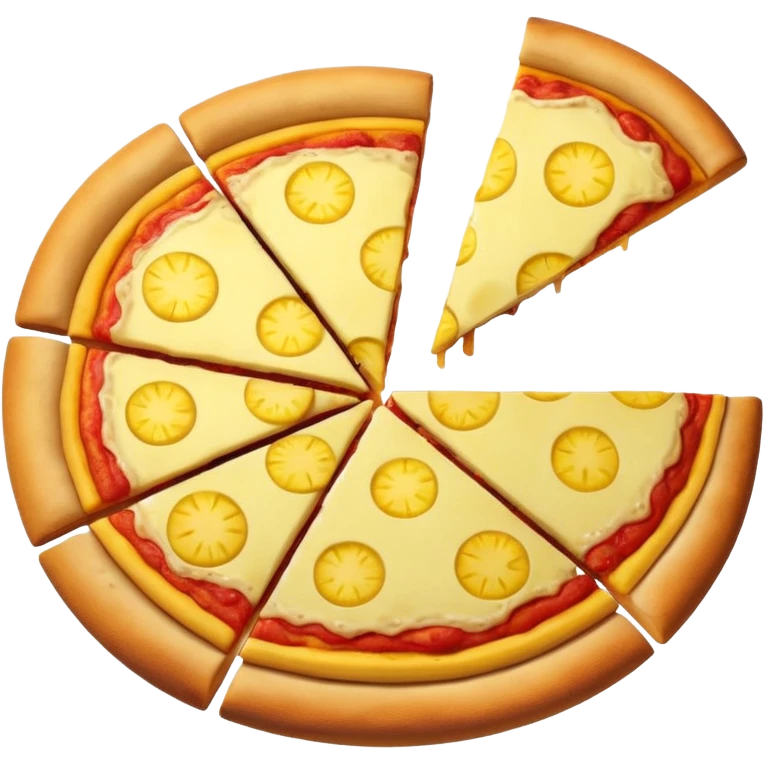 pizza slice with half a pineapple on top, apple style emoji emoji