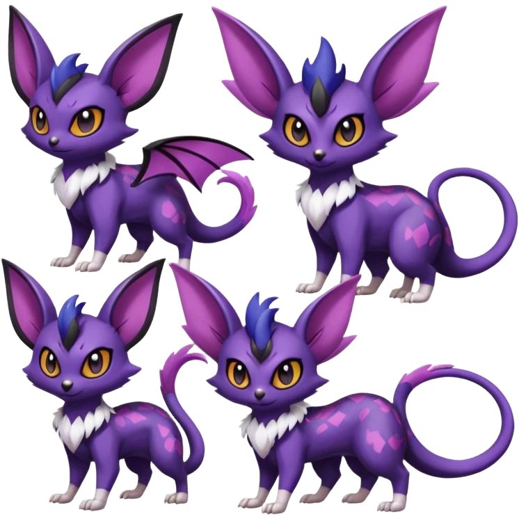 Liepard-Noibat-Noivern-Swoobat-Delcatty-Pokémon-fusion emoji