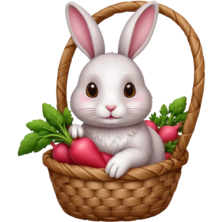 rabbit with radish in basket emoji