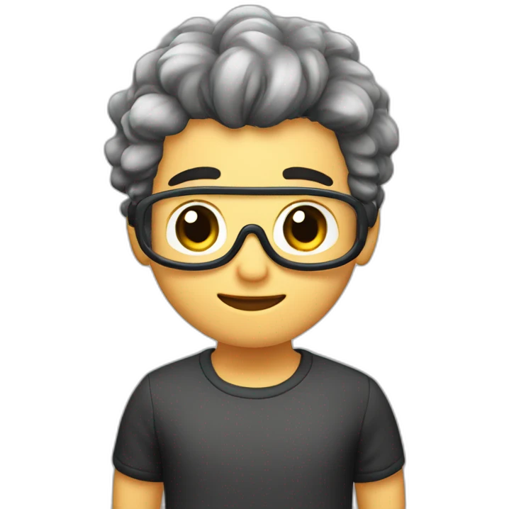 chemistry boy with black combed to the right hair and his instumants on his hand emoji