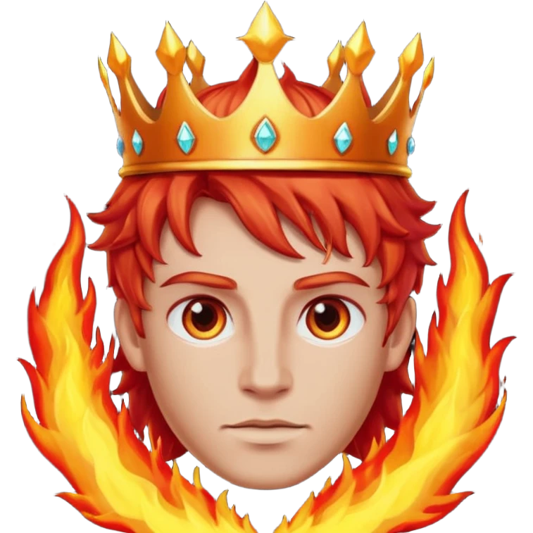 portrait of flame king emoji