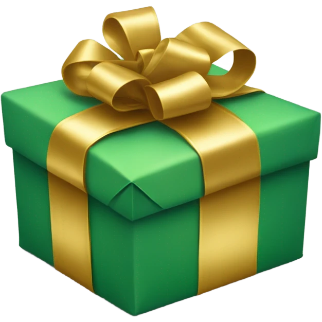green and gold gift emoji