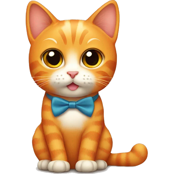 A cute orange cat with a bowtie emoji