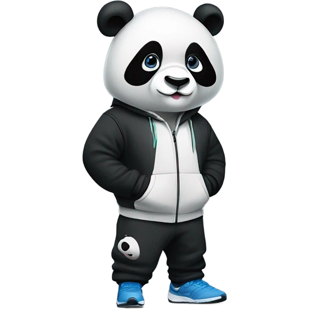Panda doing the Griddy with a Nike tech fleece hoodie and trousers  emoji