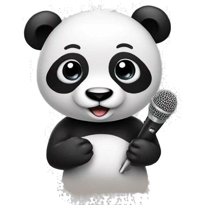 Panda with a microphone  emoji