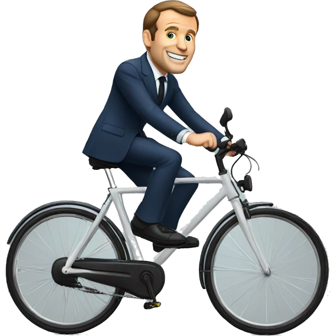 Macron sur un vélo emoji
