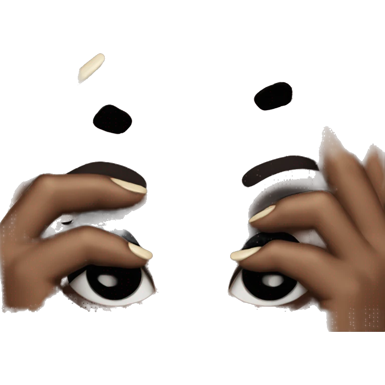 Dark nails on black woman emoji