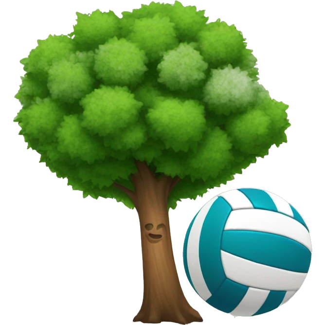 Tree and volleyball emoji