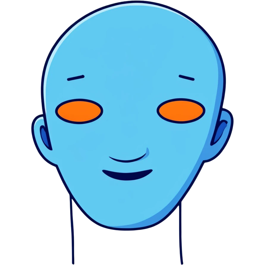 stupid blue face emoji