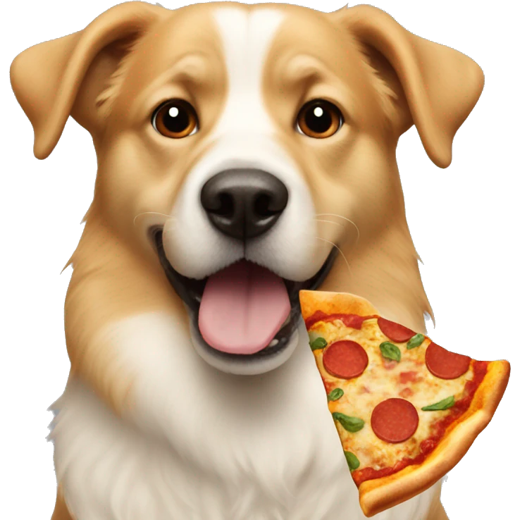 Dog eat pizza emoji
